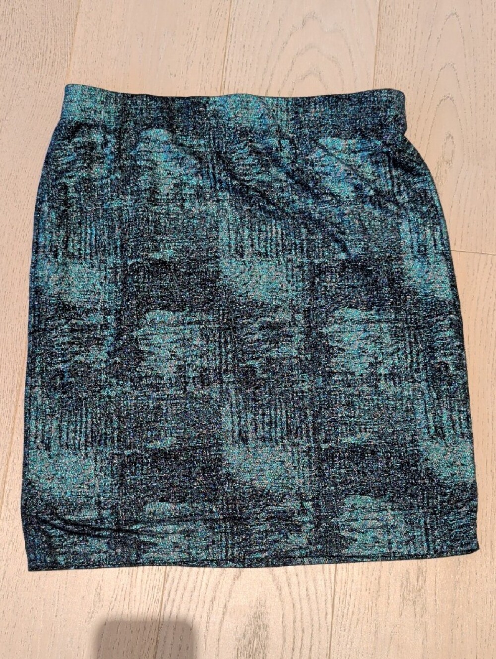 Nine West Black Skirt with Teal Sparkle Trim